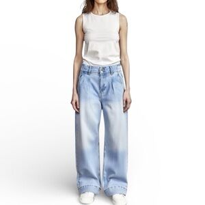 BCBGeneration Kyra 2 Button Closure Wide Leg Jeans